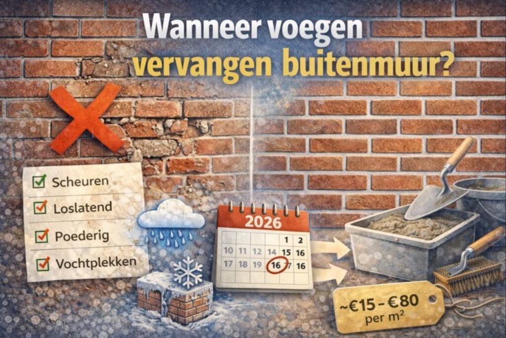 Wanneer voegen vervangen in een buitenmuur